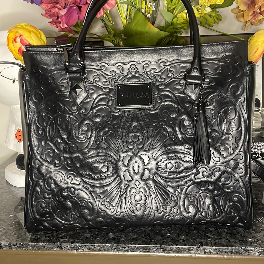 Loungefly Embossed Sugar Skull Tote/Bag EUC